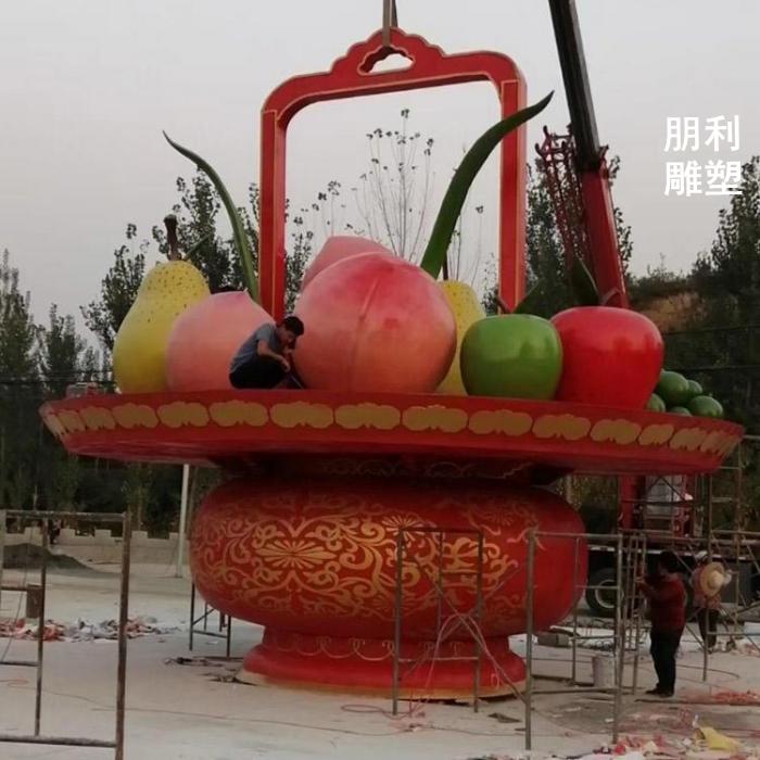 果篮雕塑 铁艺果篮雕塑厂家 景观和雕塑