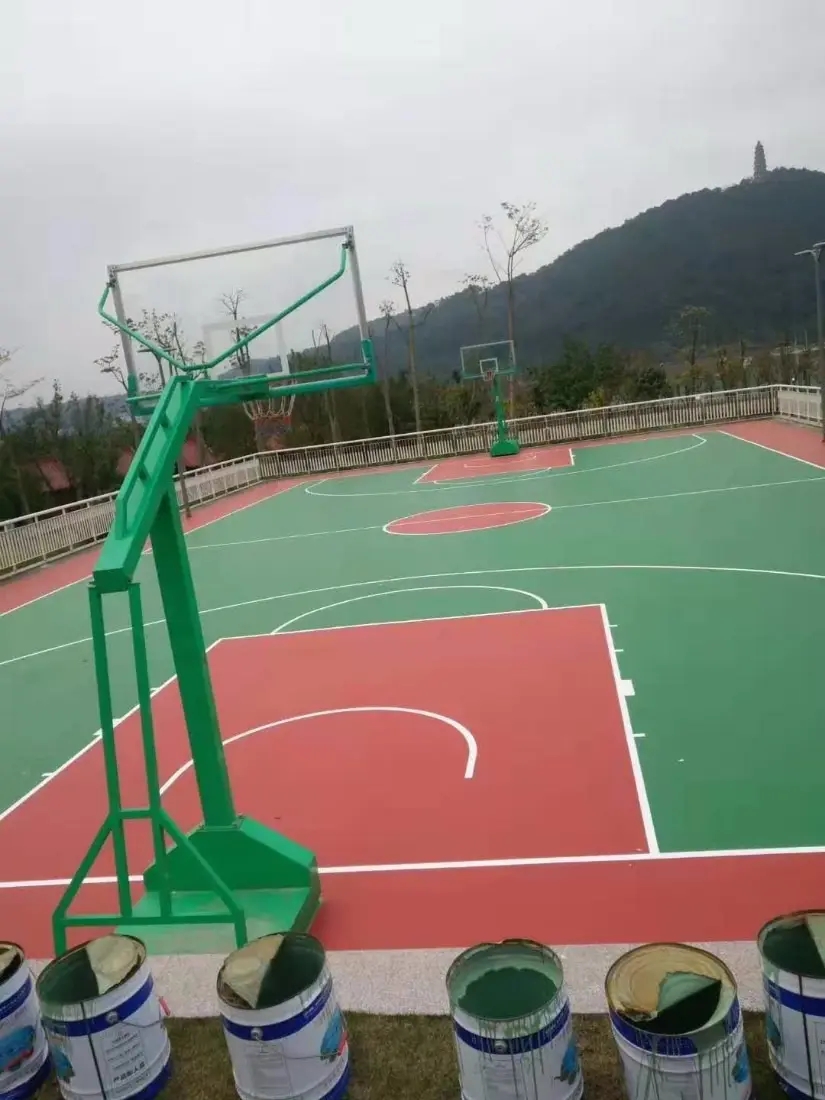 嵊泗EPDM塑胶篮球场单组分硅PU球场塑胶地面