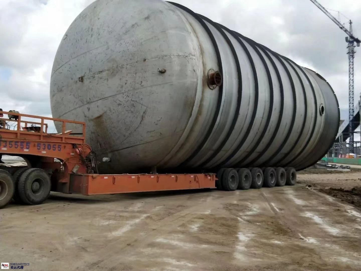三超带电超尺寸货物运输到中亚比什凯克