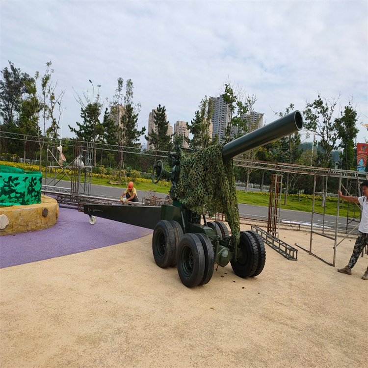 广西玉林市仿真军事模型厂家66式152毫米加农炮模型生产厂家出租