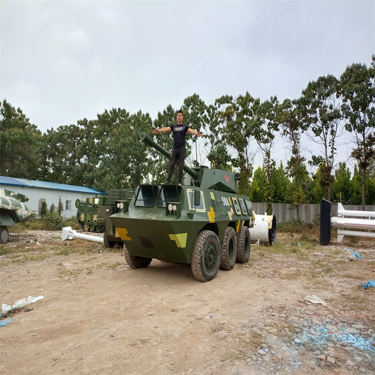 甘肃兰州市河南军事模型厂家PTL-02轮式100毫米突击炮模型定做